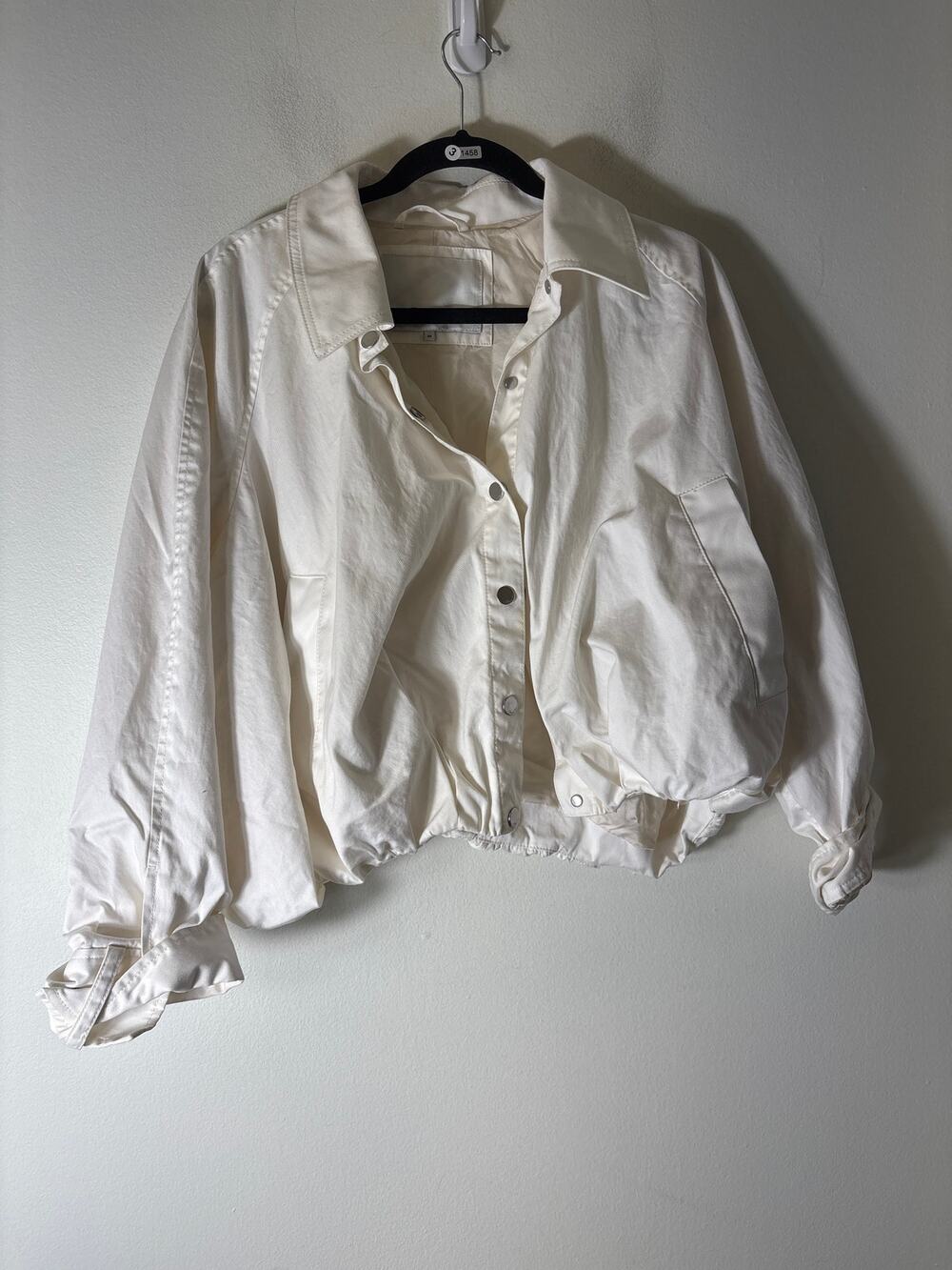 3.1 Phillip Lim Off White Cotton Long Sleeve Bubble Jacket Sz M